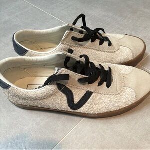 Vans Cream and Black Women's Shoes